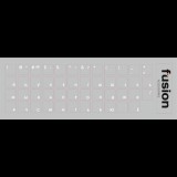 Fusion Billentyűzet matrica - Átlátszó alapon Fehér (Orosz) (FUS-UZ-GR-TRA)