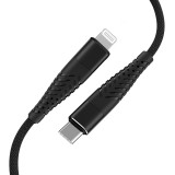 Fusion USB-C apa - Lightning apa Adat és töltő kábel - Fekete (1.5m) (FUSUСLIGH15BK)