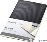 Füzet, exkluzív, A6, vonalas, 32 lap, puhafedeles, SIGEL "Conceptum", fekete