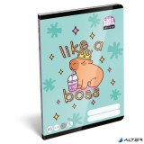 Füzet, tűzött, A5, vonalas, 32 lap, 3. osztály, LIZZYSULI, "Lollipop Capybara","12-32"