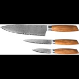 G21 Gourmet Damascus Small Box Késkészlet, zebrafa markolat, 3 db (NB-P2669-3PCS)