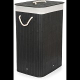 G21 Kosár, fekete, barna szövet kosárral, 40×30×60 cm, 72 l, bambusz (KPG21BAM0B)