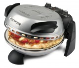 G3 Ferrari G10006 Forno Pizza Delizia pizzasütő 400°C-ig, 31 cm-es pizza, tűzálló kővel, 2 pizzalapáttal, ezüst színben