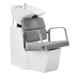 GABBIANO PORTO szürke fejmosó , fém karfával  fehér kerámia tállal