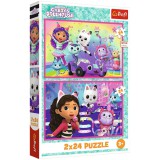 Gabi babaháza játék Gabival 2x24db-os puzzle - Trefl