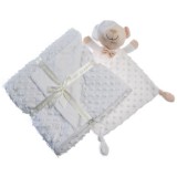 Gamberritos takaró plüss buborékos anyagú 80x110cm plüss szundikendővel maci - fehér