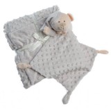 Gamberritos takaró plüss buborékos anyagú 80x110cm plüss szundikendővel maci - szürke