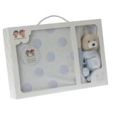 Gamberritos wellsoft takaró 80x110cm plüss játékkal rágókával - kék kutya