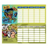 Gamer órarend, mini, 77x178mm, kétoldalas, Nebulo