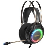 Gamidas Gamdias EROS E3 vezetékes gamer headset, 3.5mm jack, RGB, 50 mm, fekete