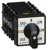 GANZ KK0-20-4036 Voltmérő átkapcsoló 0 állással, 3 fázis- és 3 vonali feszültségre, 20A, IP44