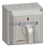 GANZ KKM0-20-6008 Tokozott irányváltó kapcsoló, 1-0-2 állással, 20A, IP42