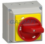 GANZ KKMV0-20-9021 Tokozott vészleállító Be-Ki kapcsoló, lakatolható, 4P, 20A, IP65