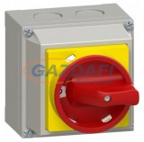 GANZ KKMV1-32-9022 Tokozott BE-KI kapcsoló, vészleállító, lakatolható, 3P, 32A, IP65