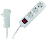 GAO 0012326114 Asztali elosztó 3-as kapcsolóval, 2m, lapos dugóval, gyv.