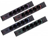GAO 0012528512 Asztali elosztó "GAMER" 5-ös, 3x1.5, 1.4m 2xUSB fekete, színes háttérvilágítással
