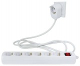 GAO 0012692114 Asztali elosztó 6-os kapcs 2m, Powersplit, túlterh.véd, fehér