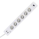GAO 0015654103 Asztali elosztó, "COMBINI", 6-os, túlfeszültség védelemmel, 3x1,5, 1,4m 2xUSB