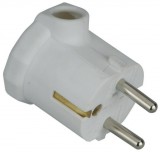 GAO 0115H Földelt lengő dugó (műanyag) oldalsó kivezetéses, fehér