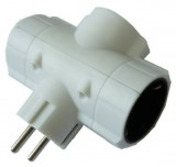 GAO 0131H Földelt T elosztó 3-as, fehér