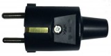 GAO 0136H földelt lengő dugvilla, PVC, középső kivezetés, fekete, 230V, 16A