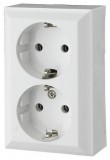 GAO 0311H "Business line" falon kívüli, 2x2P+F dupla csatlakozó aljzat, fehér