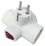 GAO 0794H földelt, kapcsolóval, gyermekvédelmi retesszel ellátott T elosztó, 230V, 16A