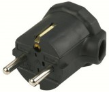 GAO 12055 Földelt lengő dugó (műanyag) oldalsó kivezetéses, fekete