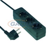 GAO 12332 Asztali elosztó 3-as, 1,4m, 3x1.5, fekete