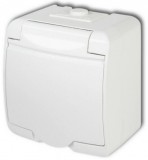 GAO 22141 Aquastar földelt csf. dugaszolóaljzat, 1-es, gyv., fehér IP44