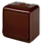 GAO 22181B Aquastar 2 pólusú kapcsoló, falon kívüli, IP54, barna színben