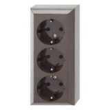 Gao 3 férőhelyes földelt csatlakozóaljzat, barna, beltéri (510089777)