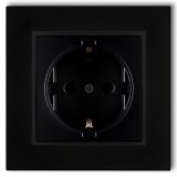 GAO 4135H MINI egyes dugalj, kerettel, matt fekete színben