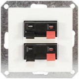 GAO 8738H OPAL süllyesztett dupla hangszóró aljzat keret nélkül, fehér