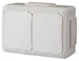 GAO 9174H "It water" 2 férőhelyes, csapófedeles, földelt aljzat gyermekvédelemmel, fk, krém, 230V~ 50Hz 16A, IP54