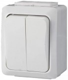 GAO 9850H "It water" kültéri csillárkapcsoló, falon kívüli, IP54, fehér, 250V, 10A