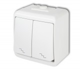 GAO Aquastar dupla váltókapcsoló, IP54, fehér