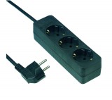 GAO Asztali elosztó 3-as, 3m, 3x1.5, fekete; 250V, 16A, 3.0m, H05VV-F 3x1.5 mm², IP20