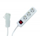 GAO Asztali elosztó 3-as kapcsolóval, 2m, lapos dugóval; 250V, 16A, 2.0m, H05VV-F 3x1.5 mm², IP20