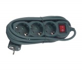 GAO Asztali elosztó 3-as kapcsolóval, 3m, 3x1.5, zöld; 250V, 16A, 3.0m, H05VV-F 3x1.5 mm², IP20