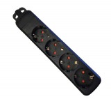 GAO Asztali elosztó 4-es, kábel nélkül, szerelhető, fekete