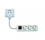 GAO Asztali elosztó "Powersplit" 3+1-es kapcsolóval 2m, túlterh.véd, fehér; 250V, 16A, 2.0m, H05VV-F 3x1.5 mm², IP20