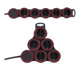 GAO Asztali elosztó "Supraflex" 5-ös kapcsolóval, 1.4m, antracit; 250V, 16A, 1.4m, H05VV-F 3x1.5 mm², IP20