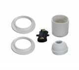 GAO Foglalat E27, csillárfoglalat 2db gyűrűvel, fehér