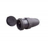 GAO Földelt lengő csatlakozó aljzat (gumi) csapfedeles, fekete; 250V, 16A