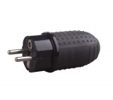 GAO Földelt lengő dugó (gumi) középső kivezetéses, fekete; 250V, 16A