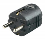 GAO Földelt lengő dugó (műanyag) középső kivezetéses, fekete; 250V, 16A