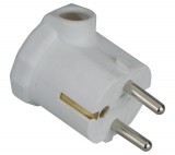 GAO Földelt lengő dugó (műanyag) oldalsó kivezetéses, fehér; 250V, 16A