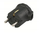 GAO Földelt lengő dugó (műanyag) oldalsó kivezetéses, fekete; 250V, 16A