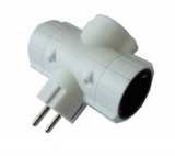 GAO Földelt T elosztó 3-as, fehér; 250V, 16A